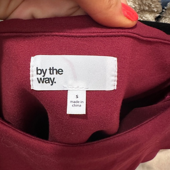 Revolve By the way burgundy Rhiannon off the shoulder ruffle mini dress fall S - Picture 14 of 14